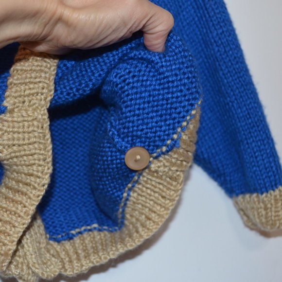 Blue-Beige Knit Soft Wool Jacket Kids (5-7 y.o.) - Picture 5 of 5